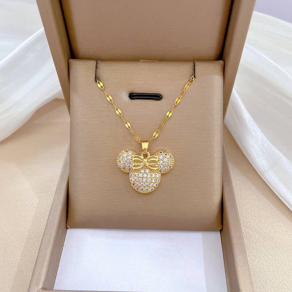 Sparkle Minnie Gold Necklace