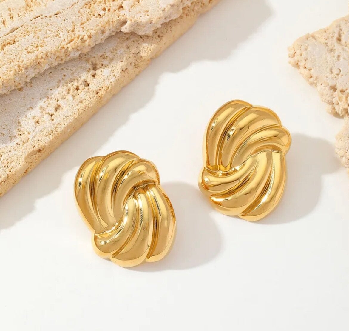 Auric Lines Gold Earrings