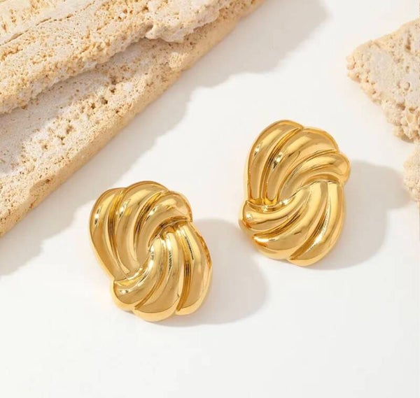 Auric Lines Gold Earrings
