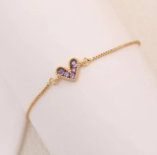 Lustre Purple Heart Bracelet