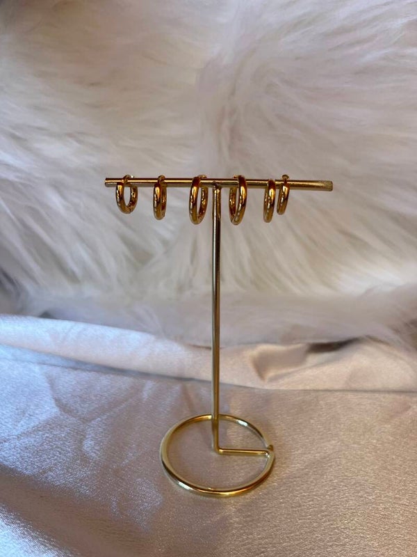 Classic Triple Set of Earrings Gold
