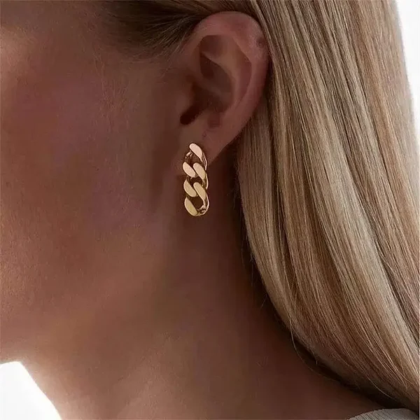 Chain Flow Gold Earrings