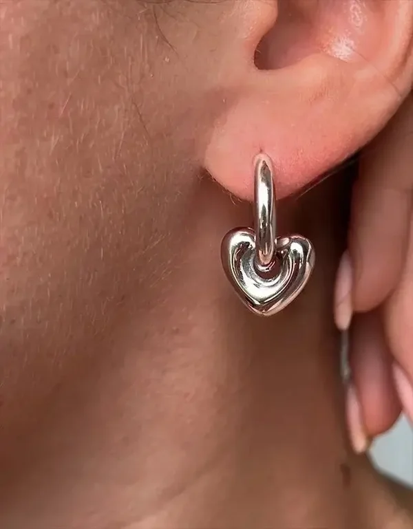 Mini Heart Silver Earrings