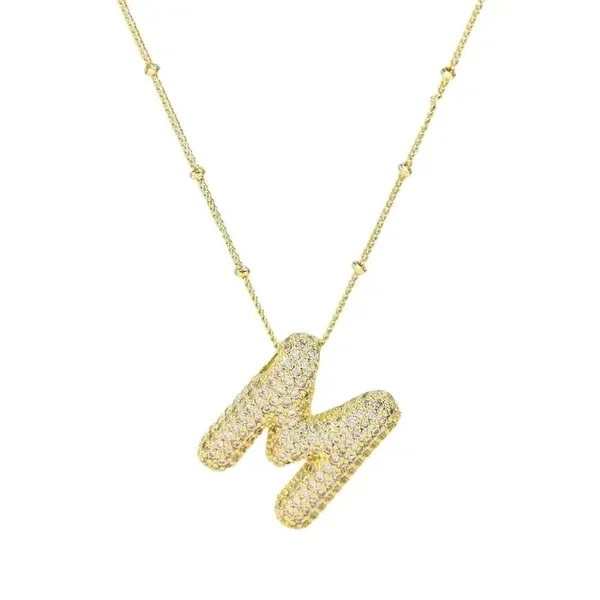 Shiny “M” Gold Necklace
