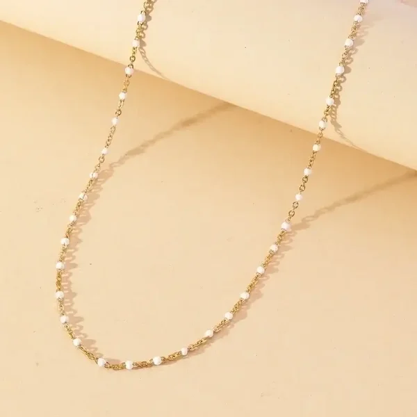 White Dots Chain Necklace
