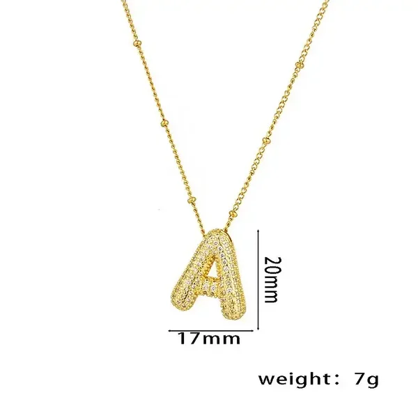 Shiny “A” Gold Necklace