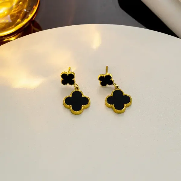 Double Black Cross Earrings