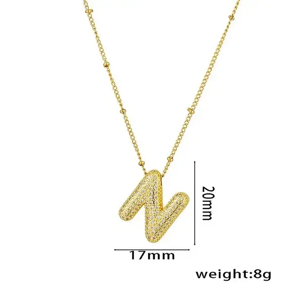 Shiny “N” Gold Necklace