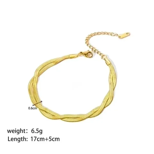Double Snake Chain Gold Bracelet