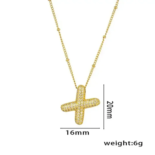 Shiny “X” Gold Necklace