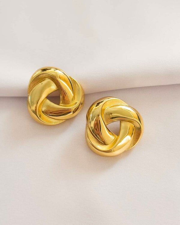 Bagel Loop Gold Earrings