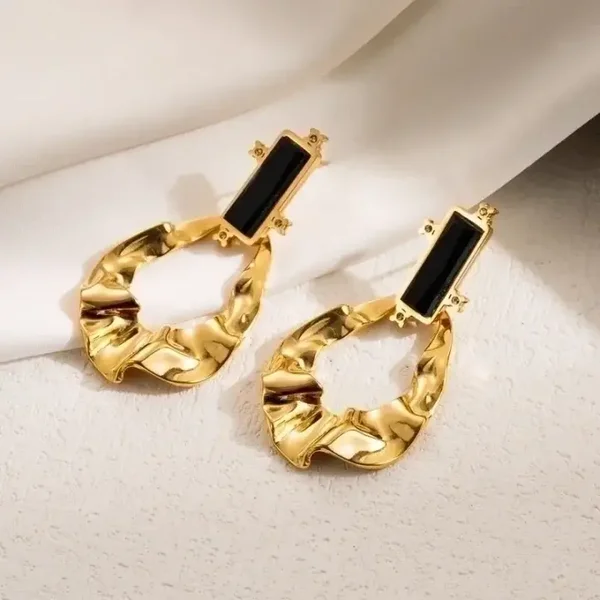 Black And Gold Duo Earrings