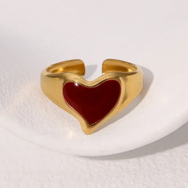 Ruby Heart Gold Ring