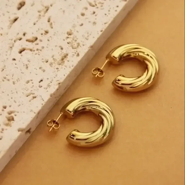 Engraved Hoops Gold