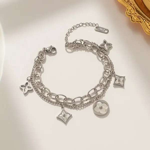 Four Leaf Silver Bracelet