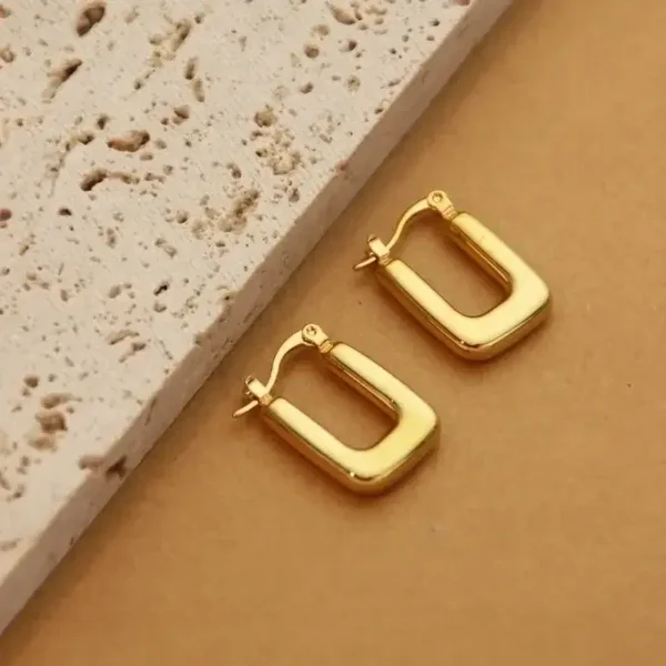 Square Hoops Gold