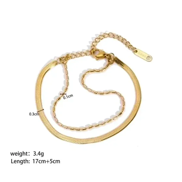Minimal Duo Gold Bracelet