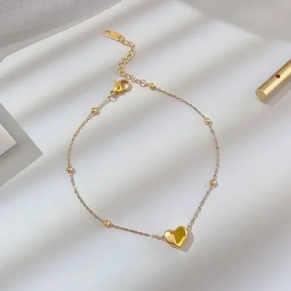 Heart And Dots Gold Bracelet