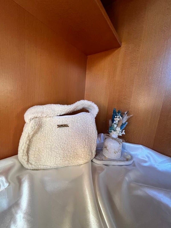 Fluffy Beige Bag