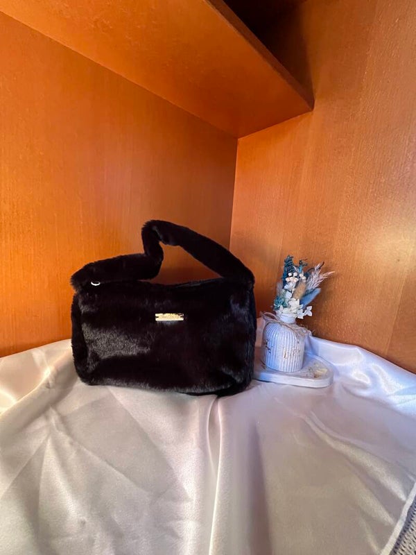 Fluffy Black Bag