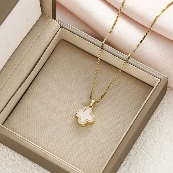 White With Zircon Gold Cross