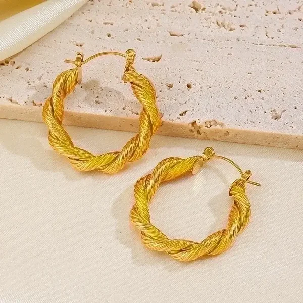 Braided Gold Hoops