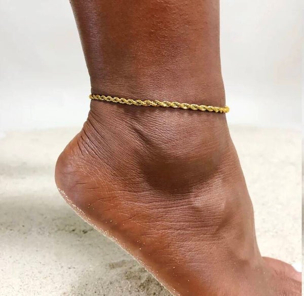 Weave Gold Anklet Chain