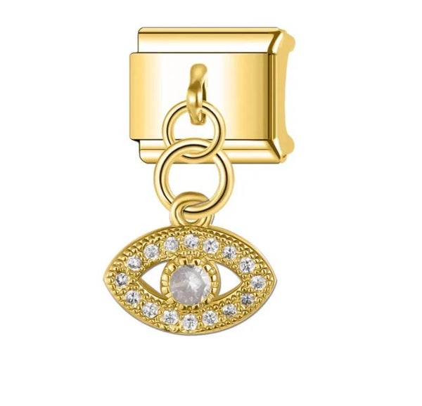 White Eye Gold Charm