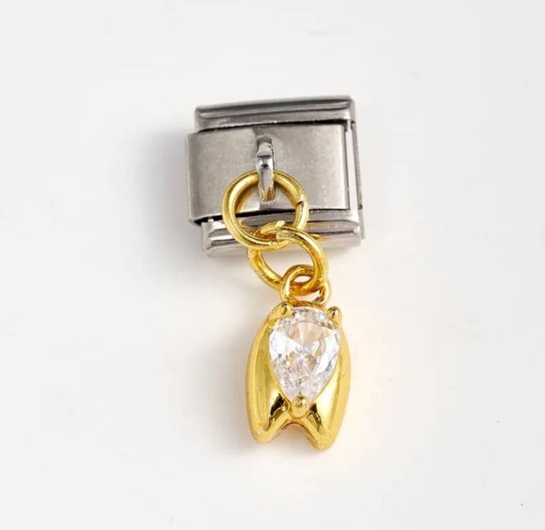 Irregular Shape Stone Gold Charm