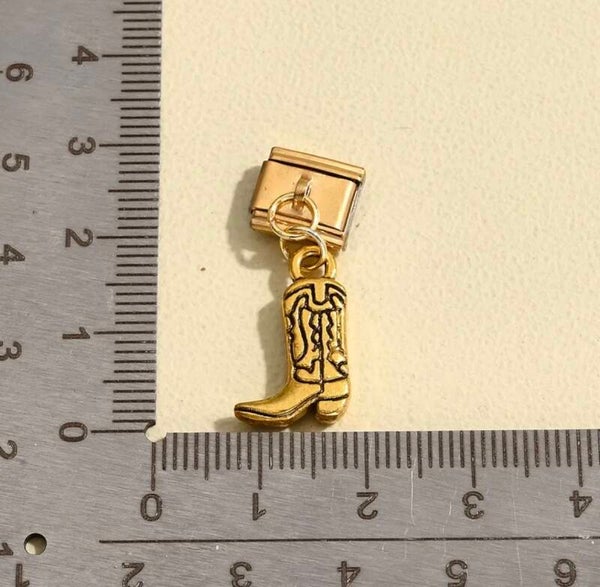 Cow Boot Gold Charm