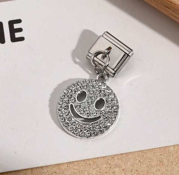 Smiley Emoji Silver Charm