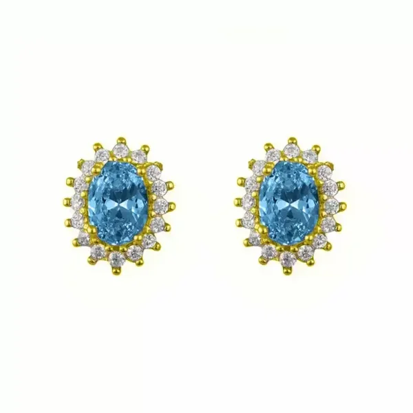 Crownlight Blue Gold Earrings