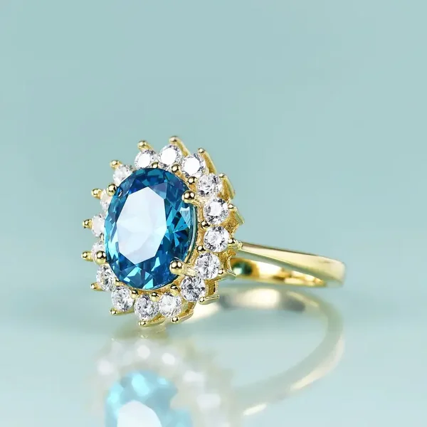 Crownlight Blue Gold Ring
