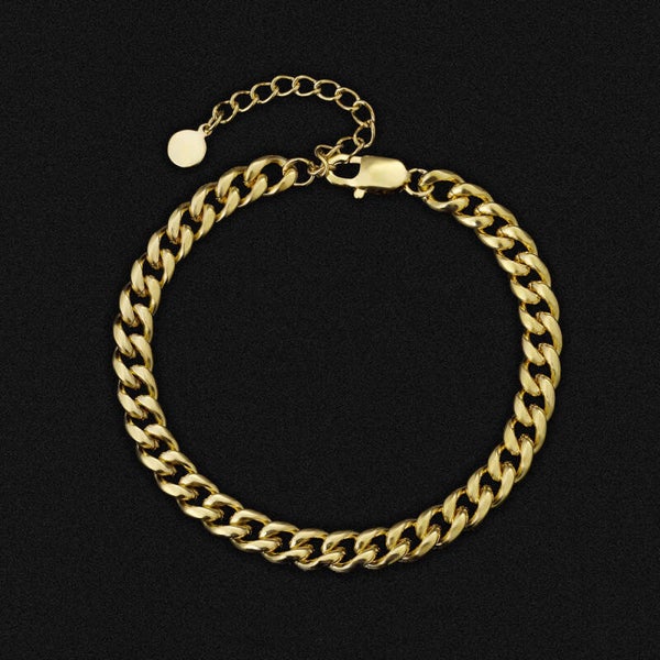 Simple Fat Anklet Chain Gold