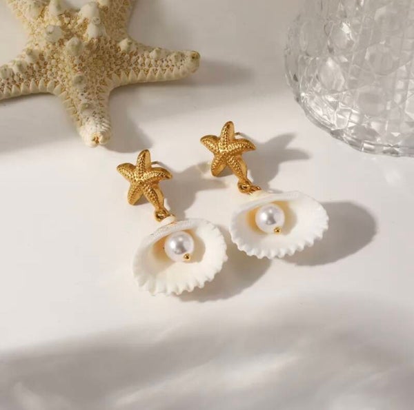 Ocean view Gold Earrings