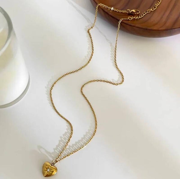 Heart Lock Gold Necklace
