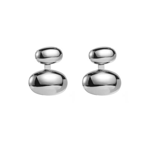 Double Silver Earrings