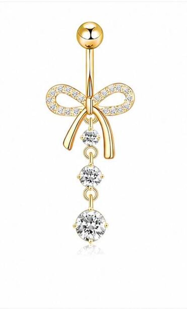Bow Tail Gold Belly Piercing