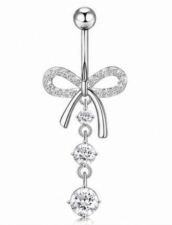 Bow Tail Silver Belly Piercing