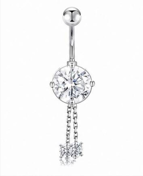 Double Line Silver Belly Piercing