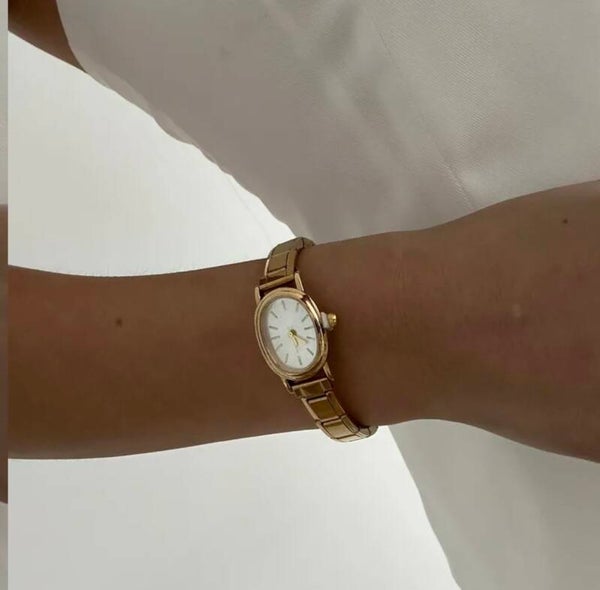 White Italian Style Gold Watch