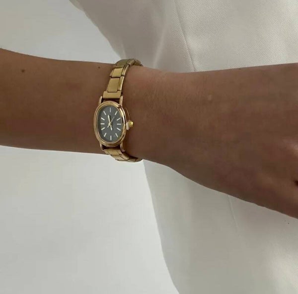 Black Italian Style Gold Watch