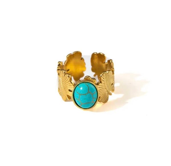 Blue Eviana Gold Ring