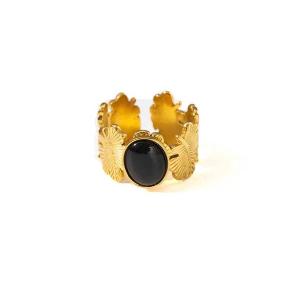 Black Eviana Gold Ring