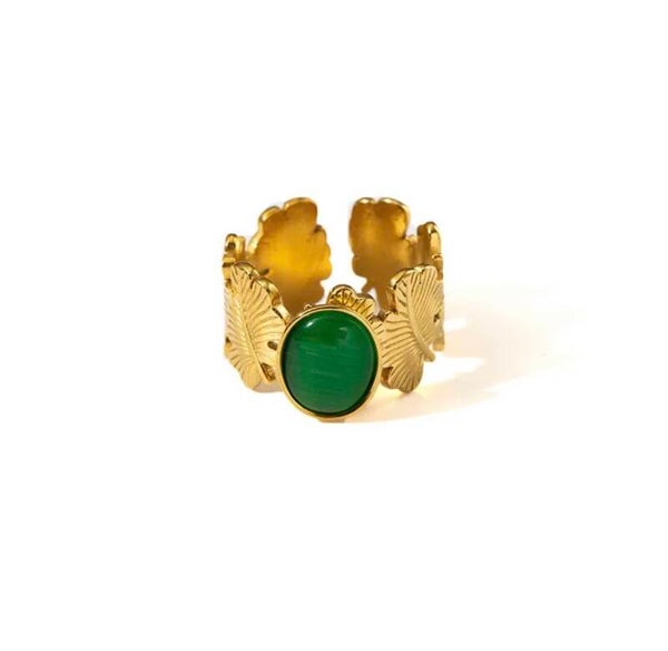 Green Eviana Gold Ring