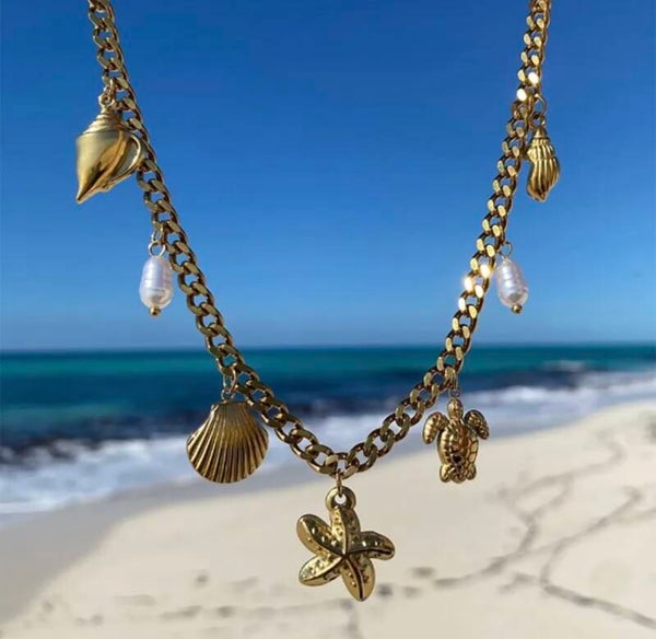 Pearl Summer Gold Necklace