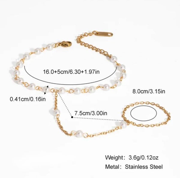 Pearl Gold Ring Bracelet