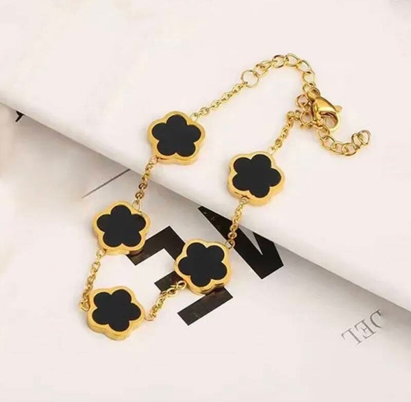 Flower Black Bracelet