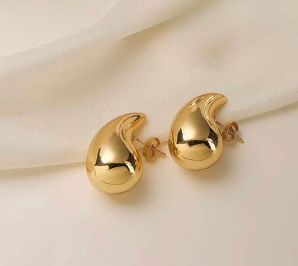 Water Droplets Earrings Gold