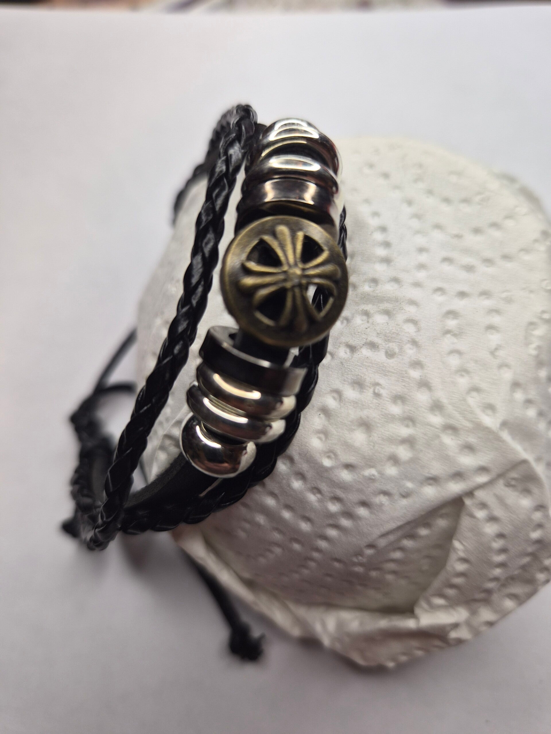 Bracelet noir rosace